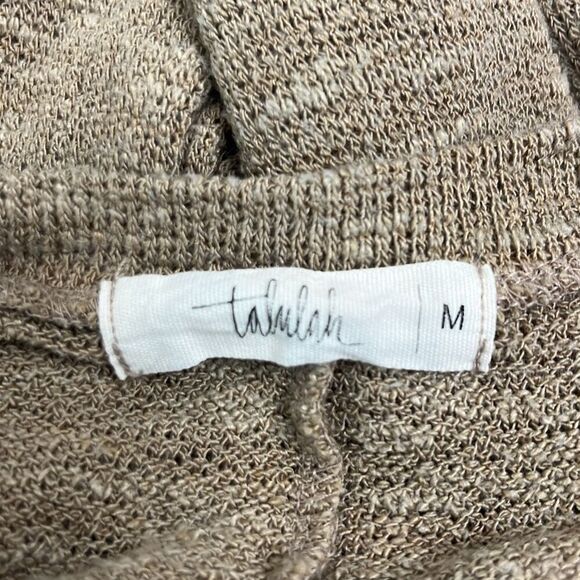 Talulla Tan Oversized V Neck Long Sleeve Stretch Pullover Sweater Medium Boho - Picture 6 of 9